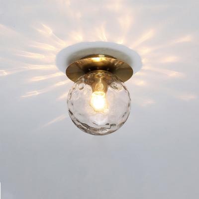 China Modern all copper light luxury hallway light luxury dressing room dome light balcony glass ball Nordic wind for sale