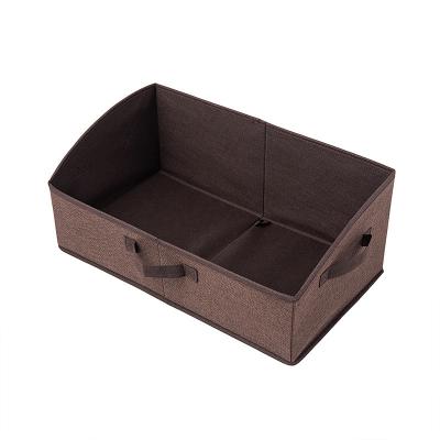 China Viable Customize Nonwoven Fabric Storage Barrels With Handle Jeans Compartment Foldable Storage Box Closet Clothes for sale