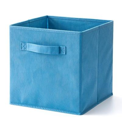 China Sustainable Multiple Colors Square Collapsible Non Woven Fabric Cube Storage Box for sale