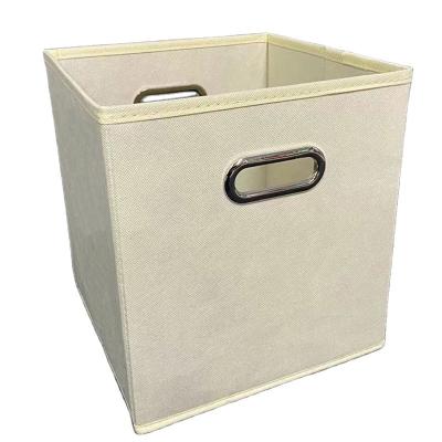 China Viable Factory-Direct Selling Collapsible Stackable Canvas Storage Box Collapsible Design With Handle for sale