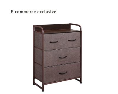 China Minimalist Furniture Four Drawers Bedroom Fabric Storage Tower Drawers for sale