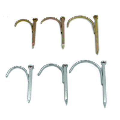 China High Quality Flat Galvanized Color Zinc Water Pipe Fastening Nails 4 Point 6 Point Nails 1 Inch Water Pipe Hook for sale