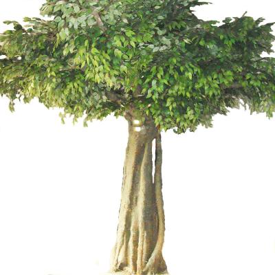 China Fake banyan tree plastic large people simulation banyan branches and leaves indoor and outdoor decoration ornaments garden hotel deco for sale