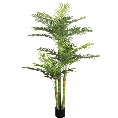 China Plastic loose plant geranium plastic loose plant sunflower palm tree tail simulation pot living room hotel decoration pieces for sale