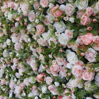 China Floral Artificial Wedding Silk Rose Flower Wall For Garden Event Backdrop For Wedding Party Decoration Centerpiece Home Flower for sale