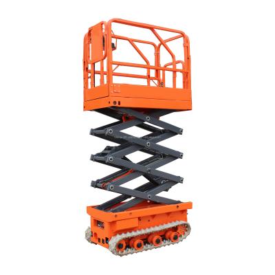 China High Quality Easy Hydraulic Lifting Height 4.5m Mini Crawler Scissor Lift Table Platform Convenience 200kg Operation Safety for sale