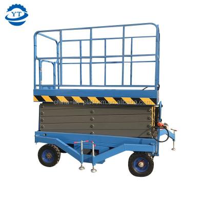 China Convenience 10m 12m Safety Operation Hydraulic Mobile Scissor Lift Aerial Work Platform Lift Easy Adjustable 14m Lift for sale