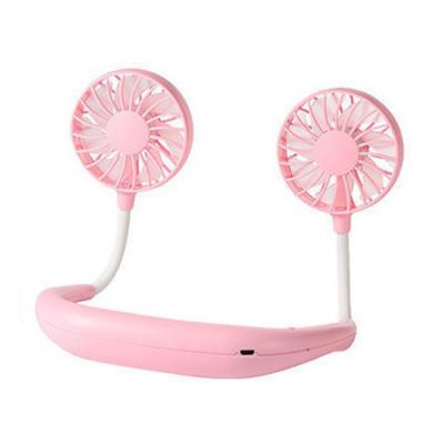 China Portable Portable Rechargeable USB Neck Fan Creative Portable Neck Fan with LED Light for sale