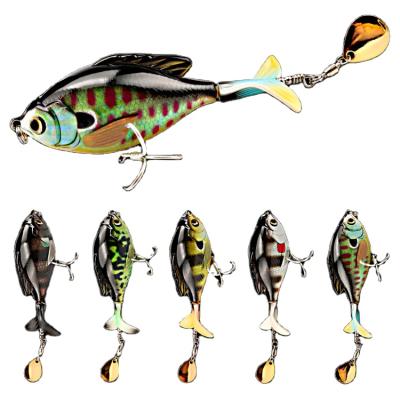 China Bionic Hot Sale Hook Back Hook Fish Lure Floating Bait Slot Lead Dressed With Rotating Sequins for sale