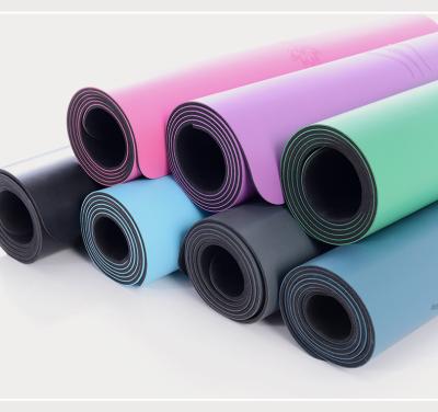 China Best Selling Durable PU Natural Rubber Yoga Mat 183*68*0.4/0.5cm Widen Non-slip Line Yoga Posture Mat for sale