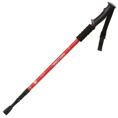 China Outdoor Activity Walking Stick Stretch Trekking Pole / Camping 3 Section Handle 6061 Aluminum Alloy Straight Pole for sale