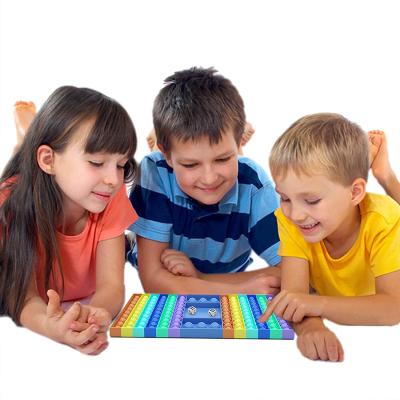 China Interesting Busy Person Toys Dual Player Push Bubble Sound Sensory Chess Board Toy for sale