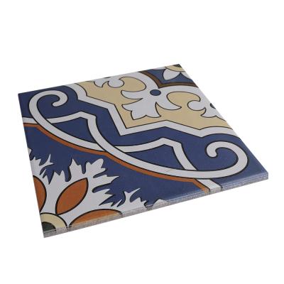 China Rustic Encaustic Glazed Tiles RAFFO Villa 200X200 Navy Blue Wall Ceramic Tile Design for sale