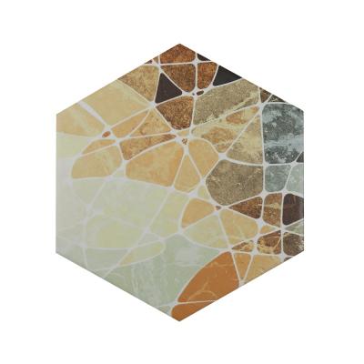 China Art Deco Wash Room Partition Ceramic Tiles RAFFO Rustic Hexagon Shaped Encaustic Pattern Wall Tiles Decorative for sale