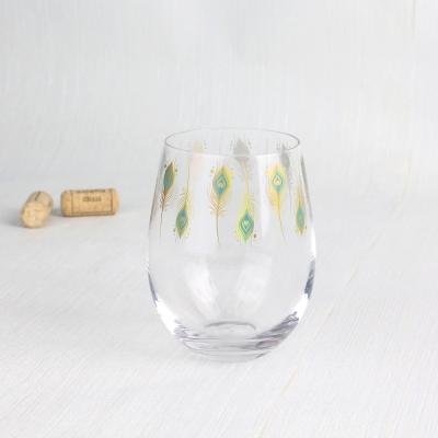 China Decal Logo Glassware Beer Glass Cup Viable Mix Drinks Tumbler Lamp Shape Wine Cup for sale