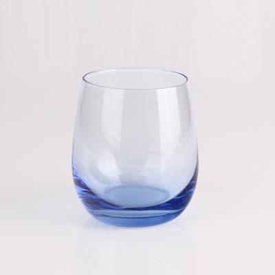 China Wholesale Viable Cheap Stemless Wine Glass 16oz Stemless Wine Glass Blue Colored Wine Glass for sale