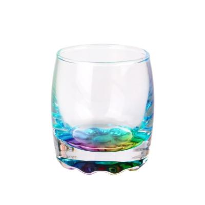 China Promotion OEM 75ml Shot Glass Viable Good Quality Glass Cup Colored Souvenir Shot Glass for sale