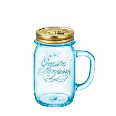 China Viable China factory wholesale 10oz glass mason jar with handle glass meson jar with straw for sale