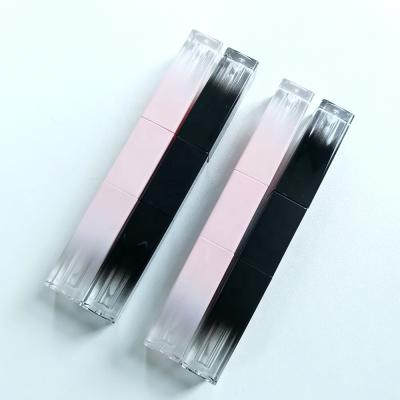 China Double Bottle Black Gradient Black Gradient Lip Gloss Tube Empty Square Cosmetic Lip Gloss Tube Tube Empty Lip Bottle Can Be Customized for sale