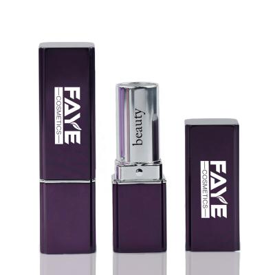 China Cosmetics China Supplier Square Empty Aluminum Purple Lipstick Tubes for sale