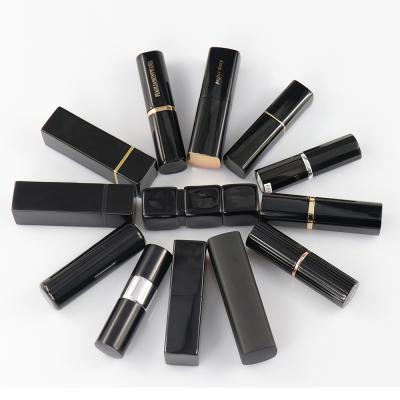 China Fashionable Black Lipstick Container Packaging Aluminum Custom High Quality Empty Lipstick Tubes for sale