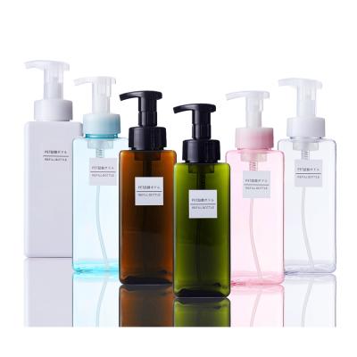 China 650ml PETG Square Cosmetic Shampoo Bottle Hand Soap Foam Bottle Foam Pump Foam Bottle for sale