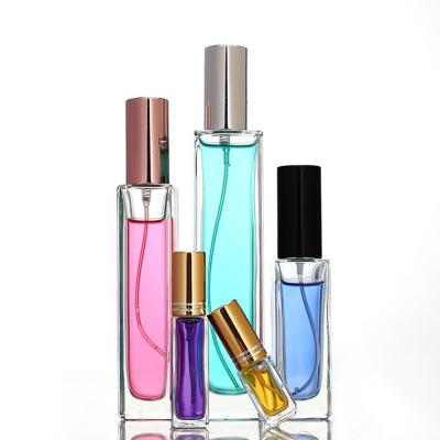 China Wholesale Square Luxury Clear Empty Glass Atomizer Personal Care Perfume Refillable Perfume Bottle 5ml 10ml 20ml 30ml 50ml 100ml for sale