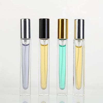 China Personal Care Wholesale Luxury Clear Empty Square Thick Wall Square 10ml 10ml Glass Perfume Bottle With Spray Pump for sale