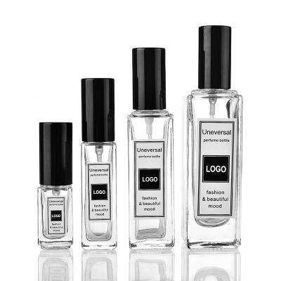 China Personal Care Wholesale Square Clear Luxury Empty Thick Wall Refill 5ml 10ml 20ml 30m 50ml 100ml Square Glass Perfume Bottle for sale