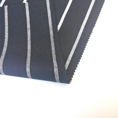 China Factory Wholesale T/R 65/35 Polyester Rayon Twill Workwear Shrink-Resistant Black White Stripes Plain Dyed Fabric For Kitchen Uniform for sale