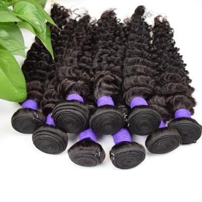 China Raw Deep Wave Unprocessed Cuticle Aligned Hair Extension , 9a 10a Cheap Brazilian Peruvian Hair Bundles High Quality Wholesale for sale