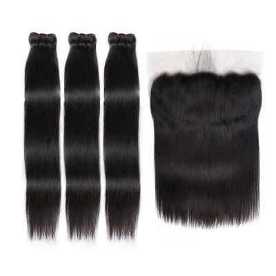 China Silky Straight Virgin Brazilian Hair 12a Unprocessed Hair With Headband 3 Bundles And Lace Frontal Brazilian Virgin Hair With Headband for sale