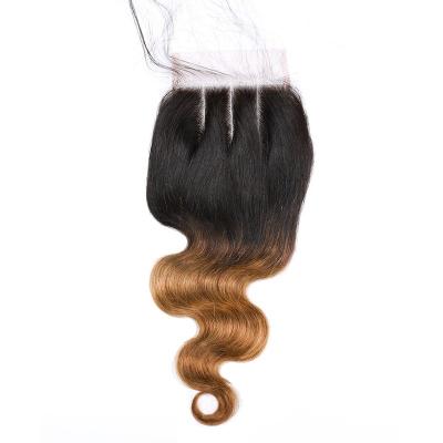 China Hot Selling Body Wave 1b30 Body Wave Lace Top Closure, 100% Cuticle Aligned Hair for sale