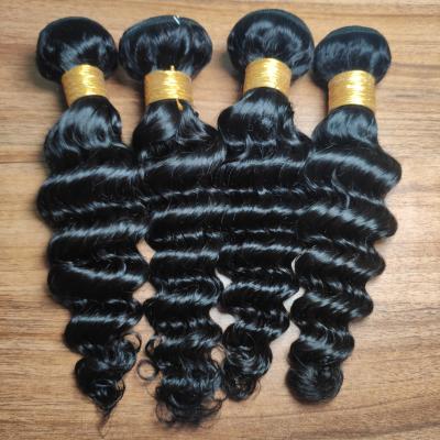 China Wholesale Price 100% Silky Straight Raw Deep Wave Hair Extension Factory Hair Double Bundles 8A Grade for sale