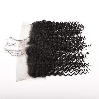 China Anna Hair Hot Selling Natural Color Deep Wave 13*4 Deep Wave Frontal Closure for sale