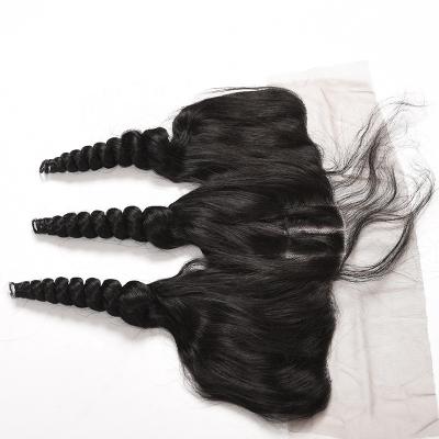 China Anna Hair Good Feedback Natural Color Loose Wave Loose Wave Lace Frontal Closure for sale