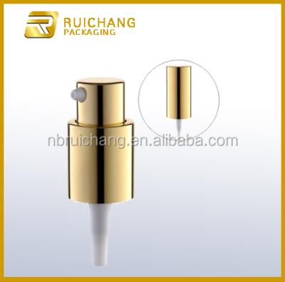 China Aluminum cream bottles lotion pump/18mm aluminum pump with aluminum overcap for sale