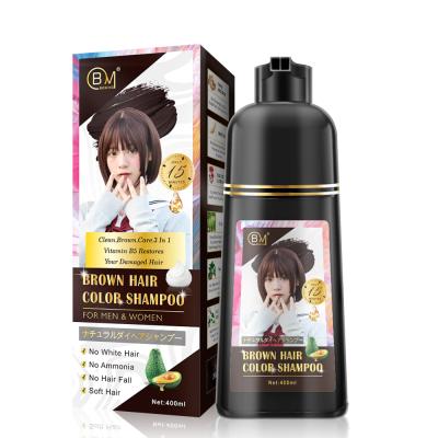 China wholesale organic natural semi permaent dark brown professional shampoo 03 hair dye shampoo hair color shampoo hair dye for sale