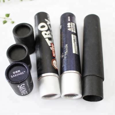 China Handmade Custom Printed Black Cosmetic Packaging Paper Tubes Aluminum Foil Cardboard CBD Cartirdge Black Tubes for sale