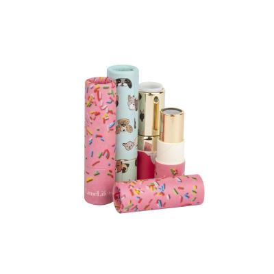 China Recycled Materials Eco Cosmetic Kraft Paper Cardboard Roll On Lip Gloss Tubes for sale