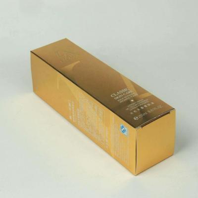 China Recycled Materials Custom Printed Personal Care Gold Paper Cosmetics Packaging Boxes for sale