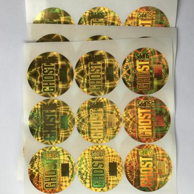 China Holographic 3D Laser Foil Label Authenticity Hologram Custom Large Size Stickers for sale