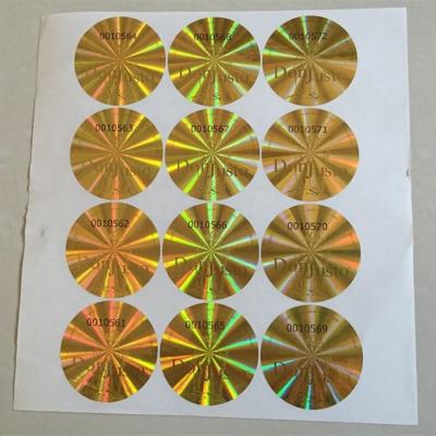 China 3d round hologram hologram custom waterproof stickers with serial numbers for sale