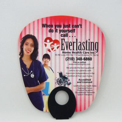 China Customized Custom Printed Brand Advertising PP Plastic Hand Held Fan for sale