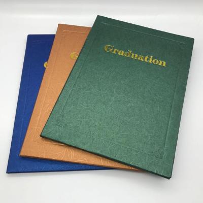 China Recyclable Custom Foil Printed Special Paper Diploma Cover Certificate Holder for sale