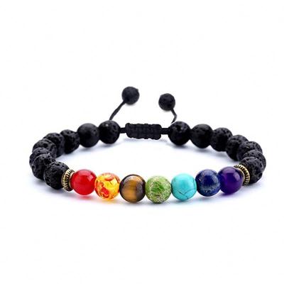 China Cute Lava Rock 7 Chakras Bracelet Jewelry for sale