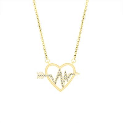 China TRENDY Fashion New ECG Necklace Creative Simple Heart Shaped Jewelry for sale