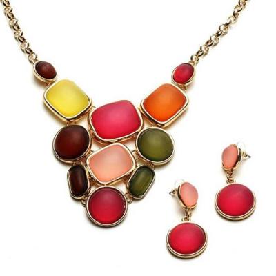 China CLASSIC Women's Jewelry Statement Bib Necklace And Earring Set For Women for sale