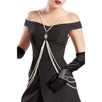 China CLASSIC 1920s beaded body chain for party Crystal Gatsby Imitation Flapper Costume for sale