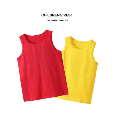 China Custom High Quality Boys T-shirts Kids Summer Sleeveless 100% Cotton Shirt Tablets Logo Printing Youth Vest Plain for sale